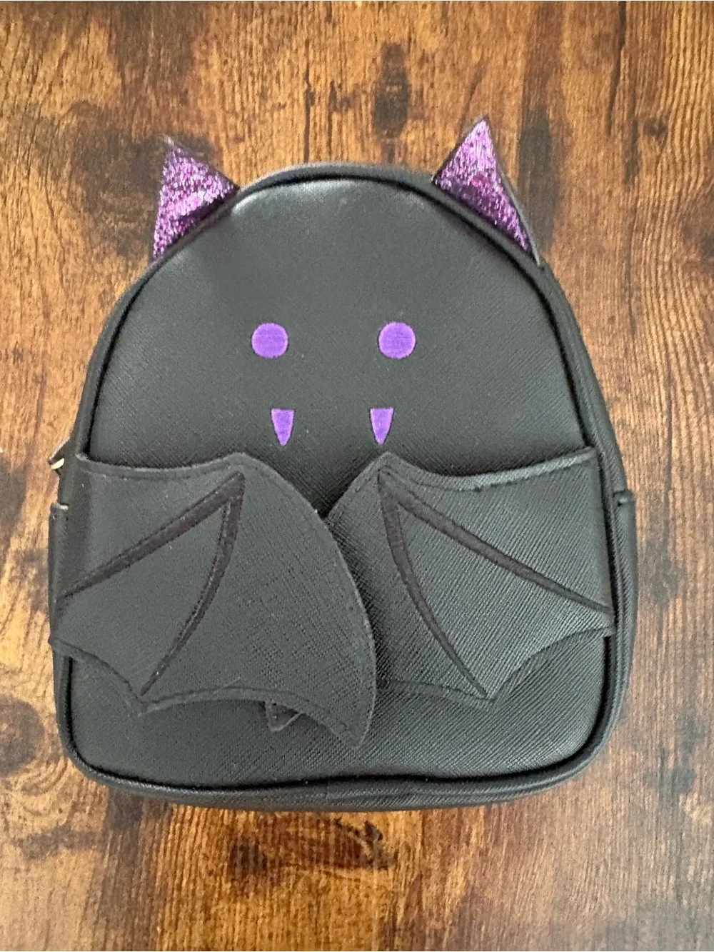 Bath & Body Works Halloween Black & Purple Glitter Bat Makeup Bag Pouch 2021 NEW